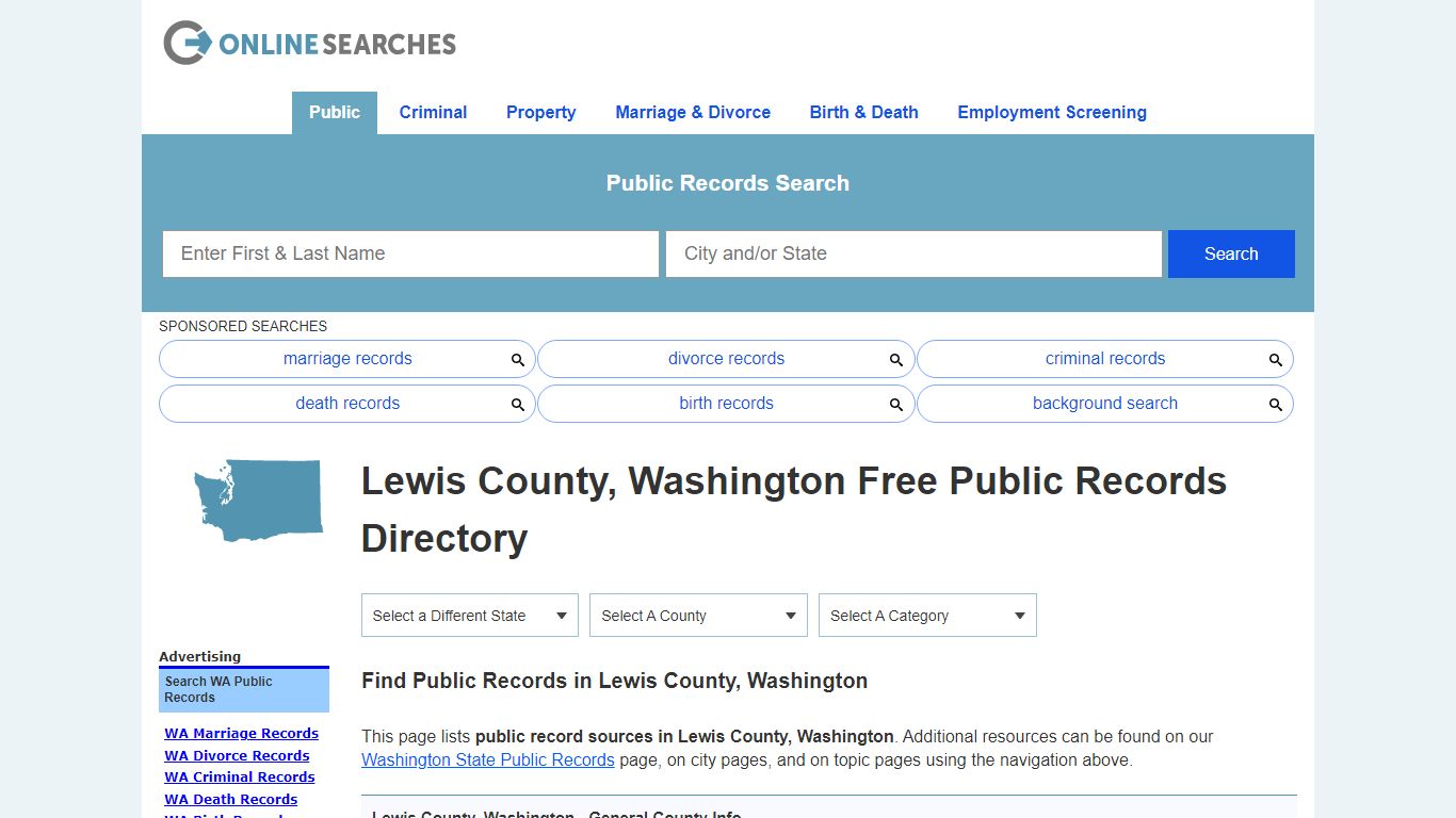 Lewis County, Washington Public Records Directory